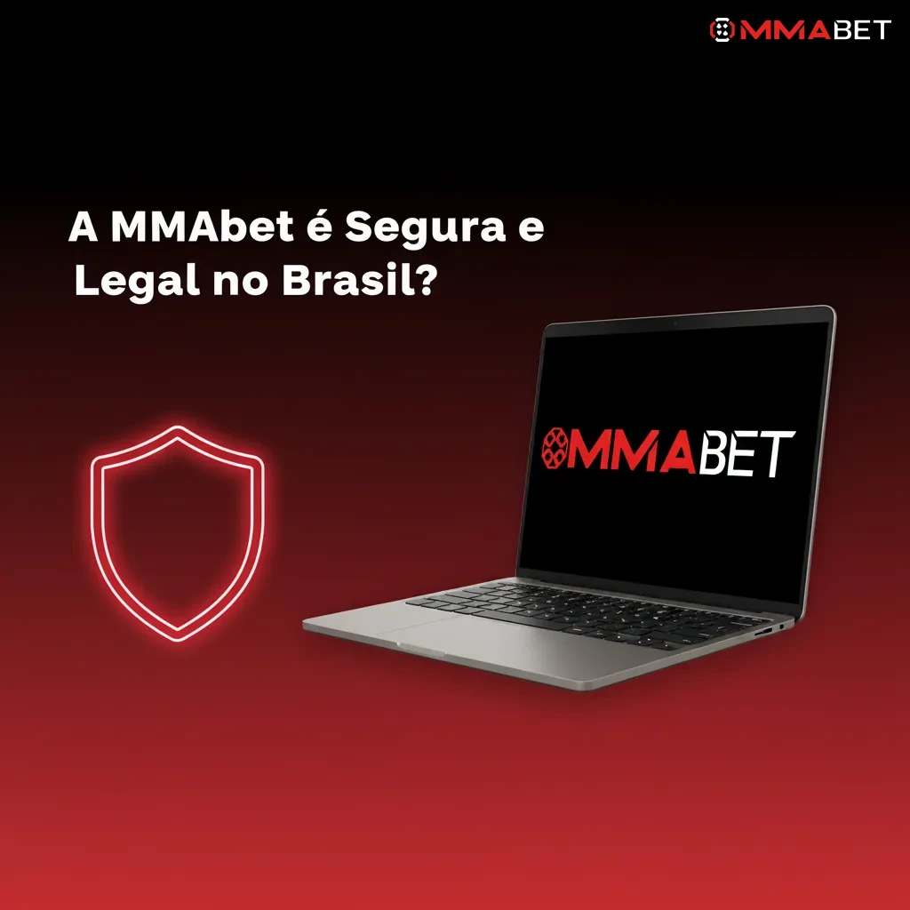 Banner MMAbet: é segura e legal no Brasil? Escudo, cadeado, bandeira do Brasil e ícones de KYC, antifraude e SSL/TLS.