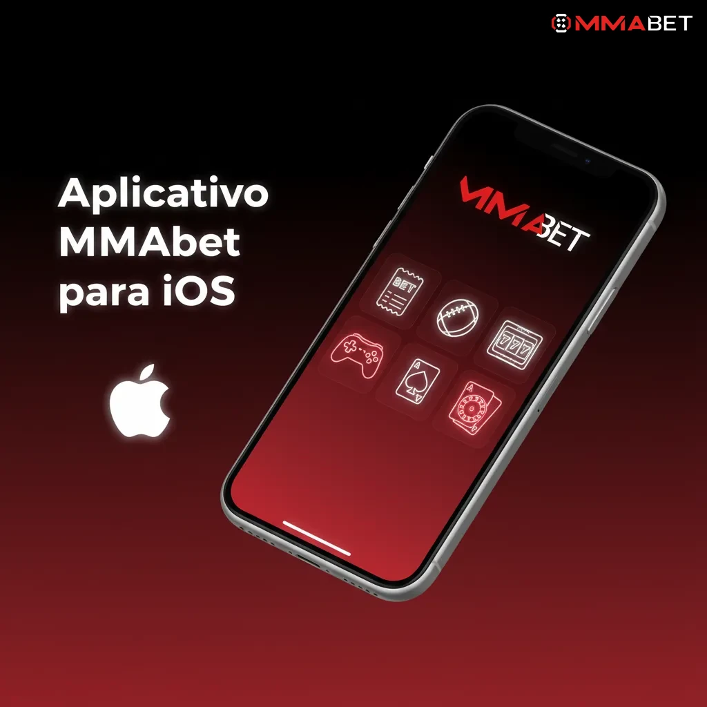 Aplicativo MMAbet para iOS no iPhone e iPad: apostas, cash out, Pix, cassino e ao vivo; iOS 12+; download gratuito.
