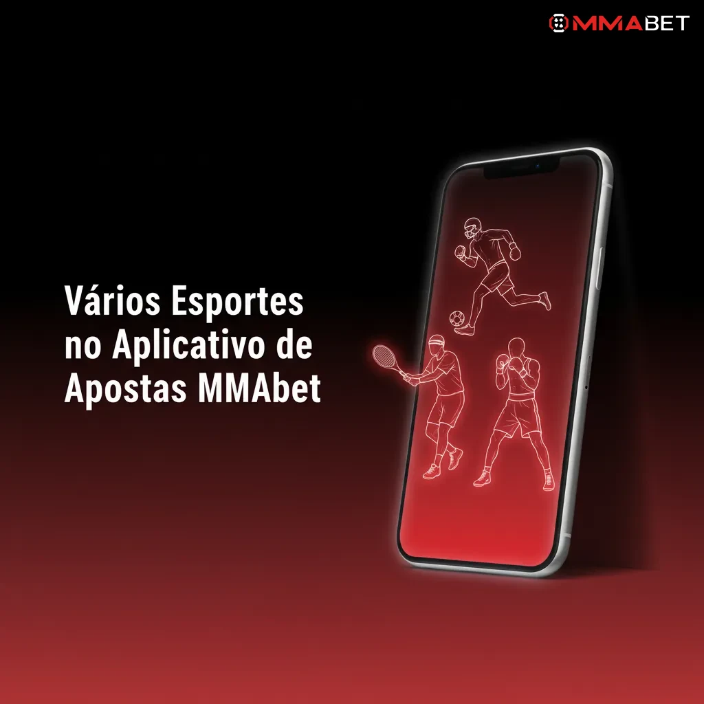Tela do app MMAbet mostrando apostas LIVE e pré‑jogo em futebol, MMA, basquete, tênis, eSports, F1 e mais com estatísticas