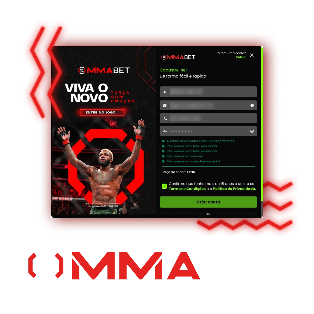 Fluxo de cadastro, login e verificação da MMAbet, com suporte no Brasil.